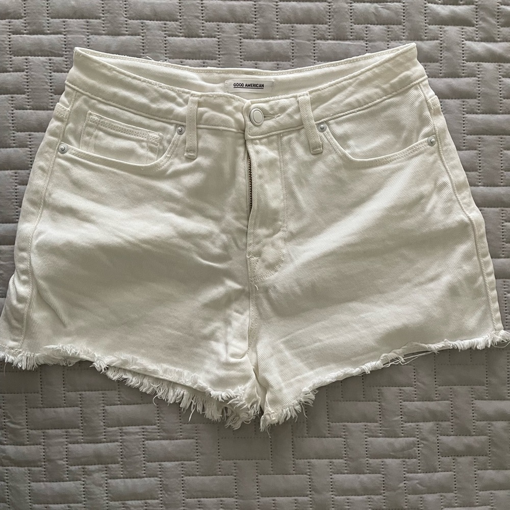 Good American Jean Shorts, White, Size 6/28